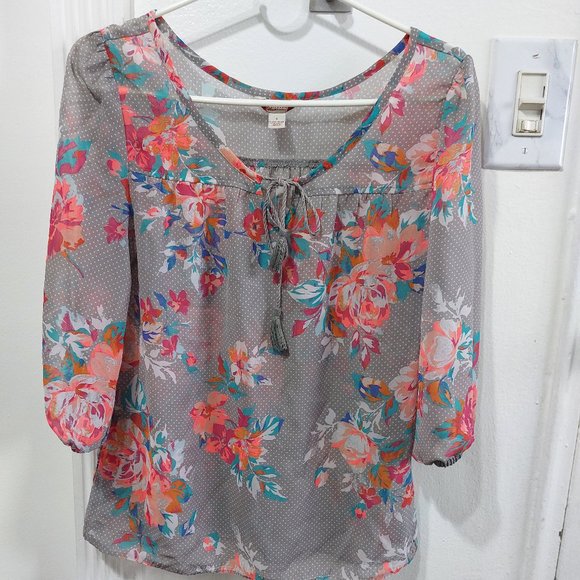 Arizona Sheer Rose Summer Top Super Lightweight Comfortable Flirty Comfort Wear - Picture 2 of 7